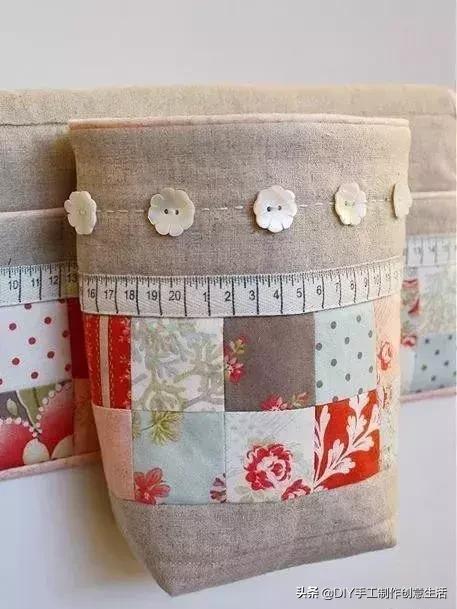 布艺挂兜墙挂式收纳袋欧式,布艺棉麻防水三层挂式收纳袋