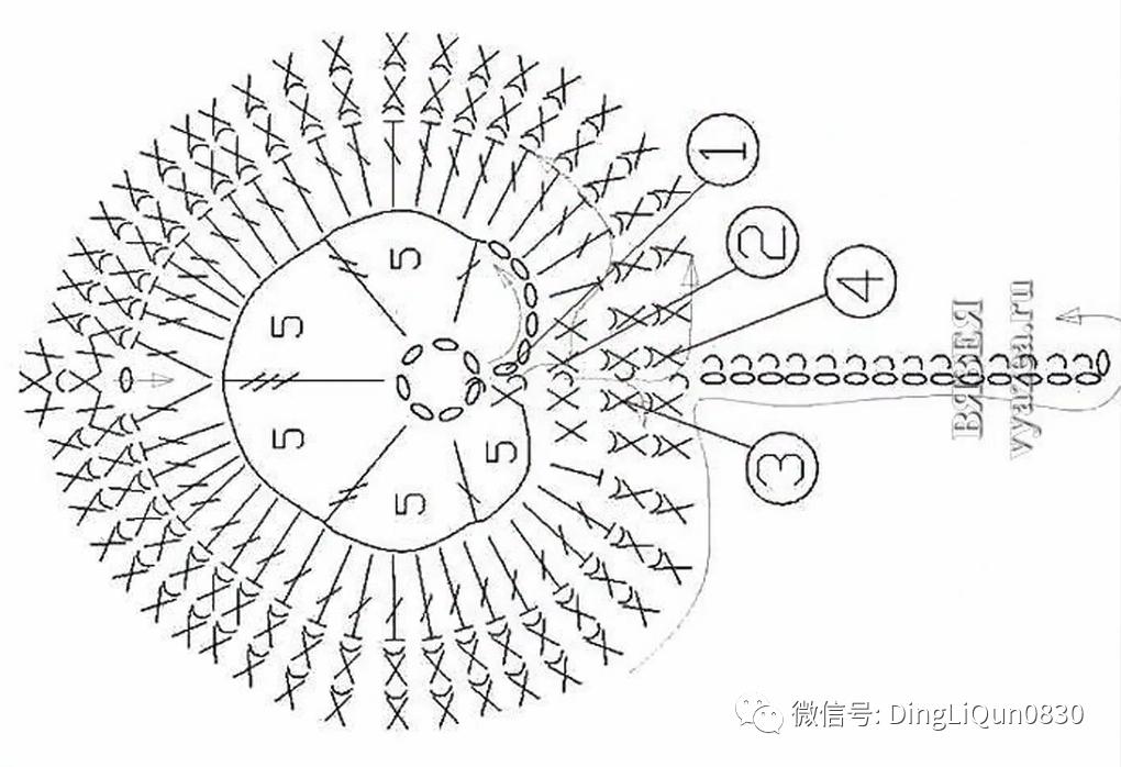 树枝树叶的编织图解,树叶钩针编织教程图解