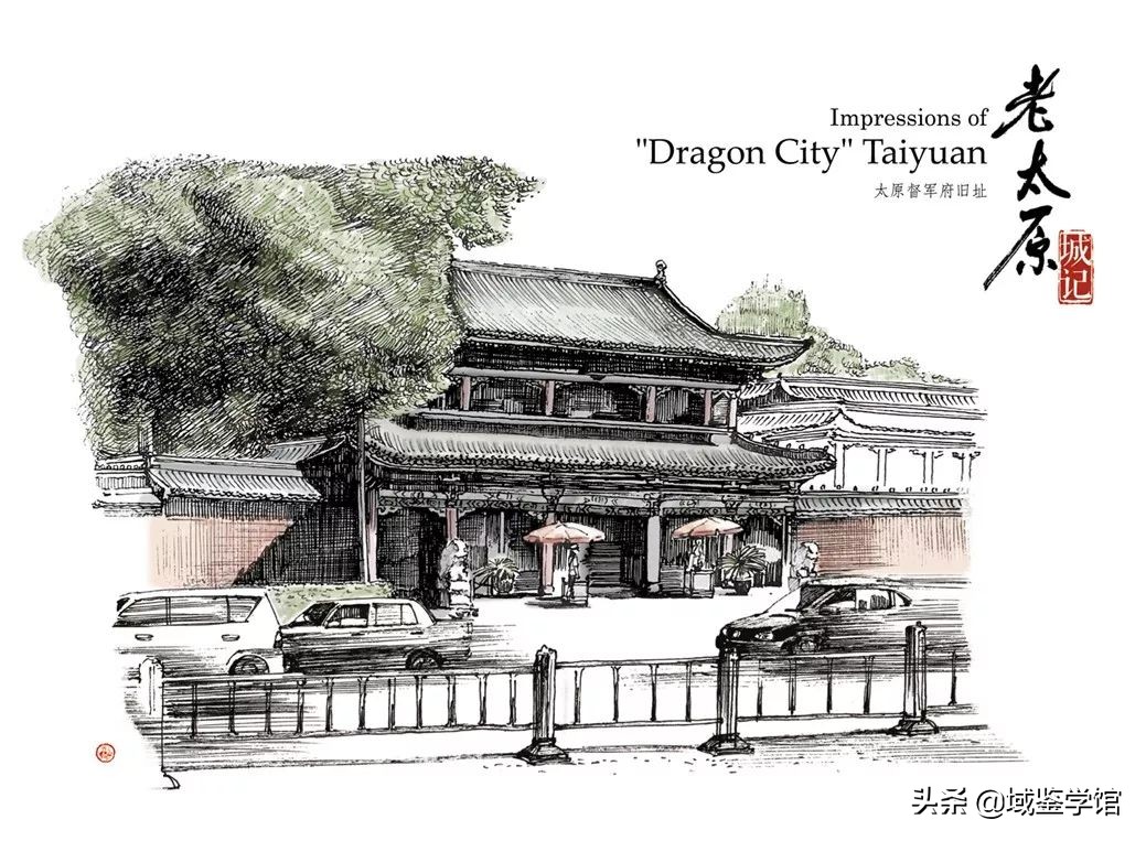 另类钢笔手绘,钢笔速写古建风景