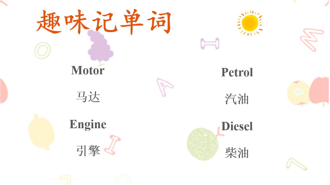 汽车趣味记单词,趣味记单词car