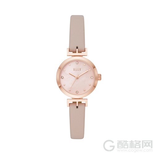 elle法式钢带潮流女士腕表玫瑰金,法式优雅腕表