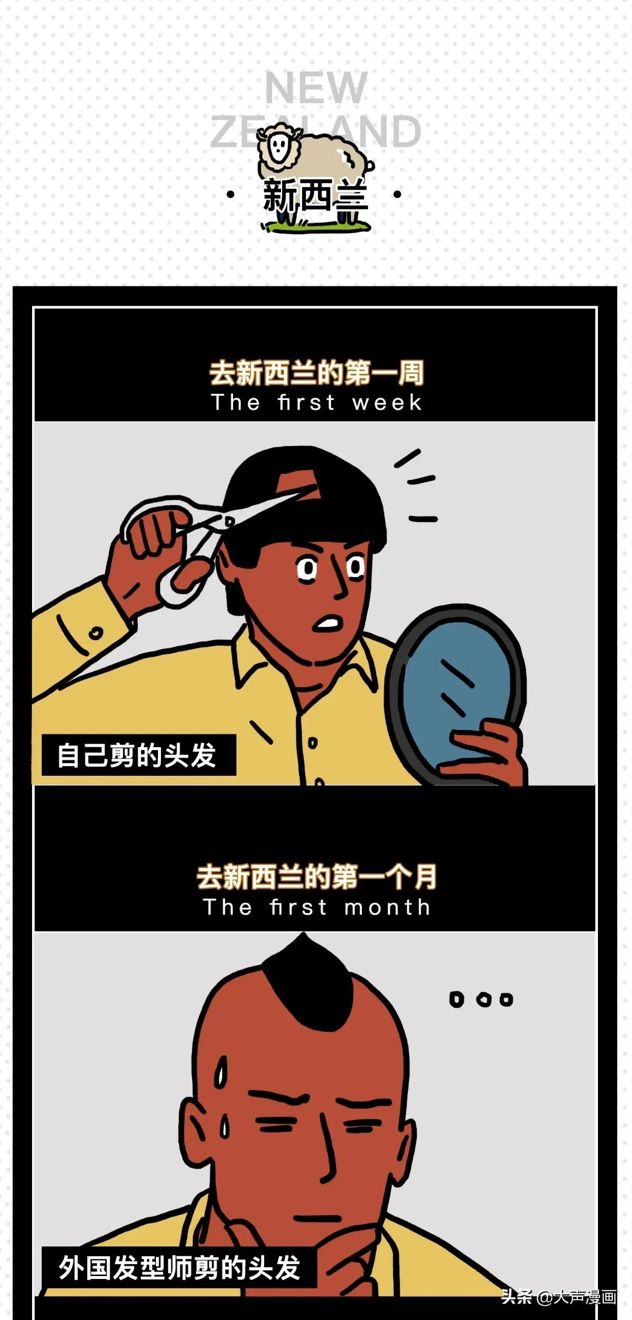 留学国外的第一天vs第一年(漫画)