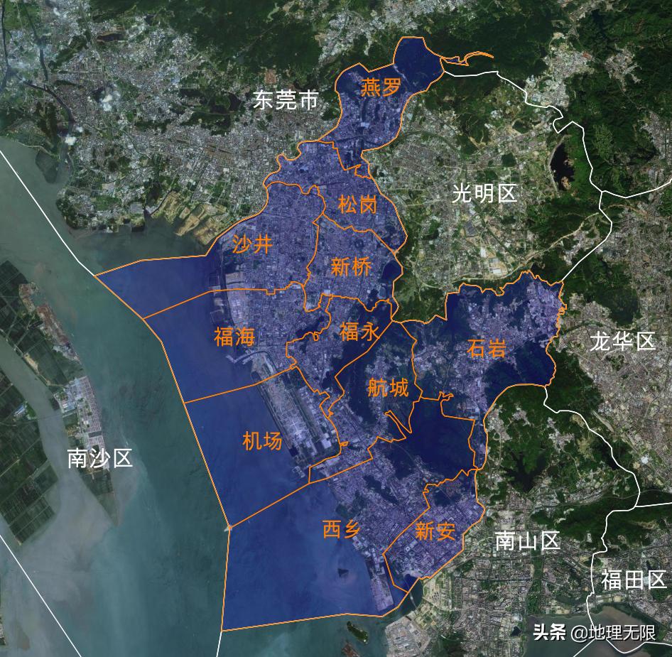 深圳宝安10个街道,深圳市宝安区各镇地图分布