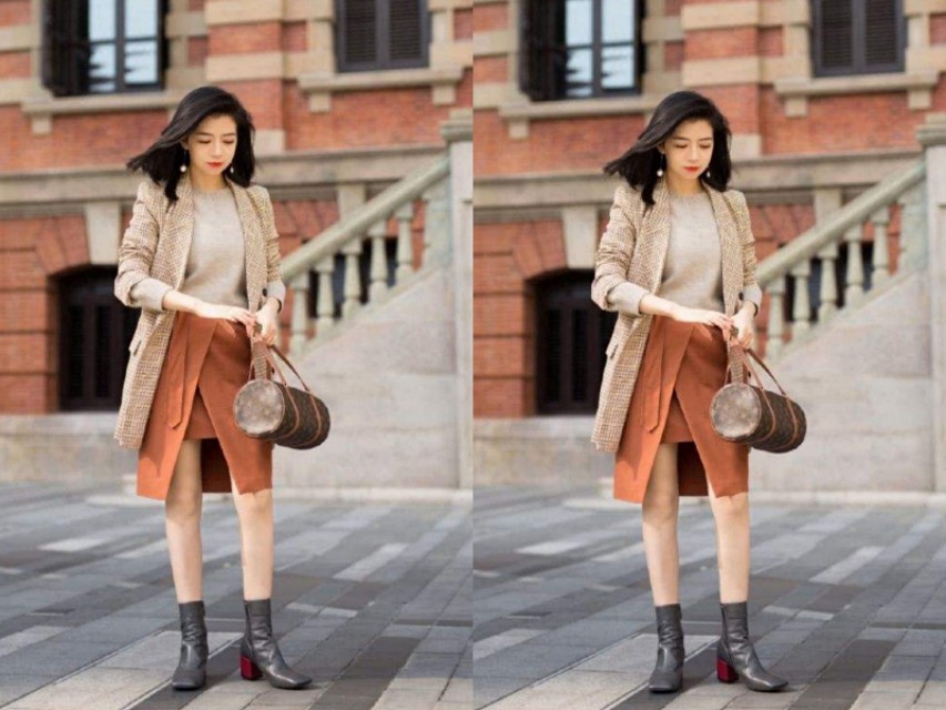 复古格纹西装搭配冬季,三木博主穿西装搭配图