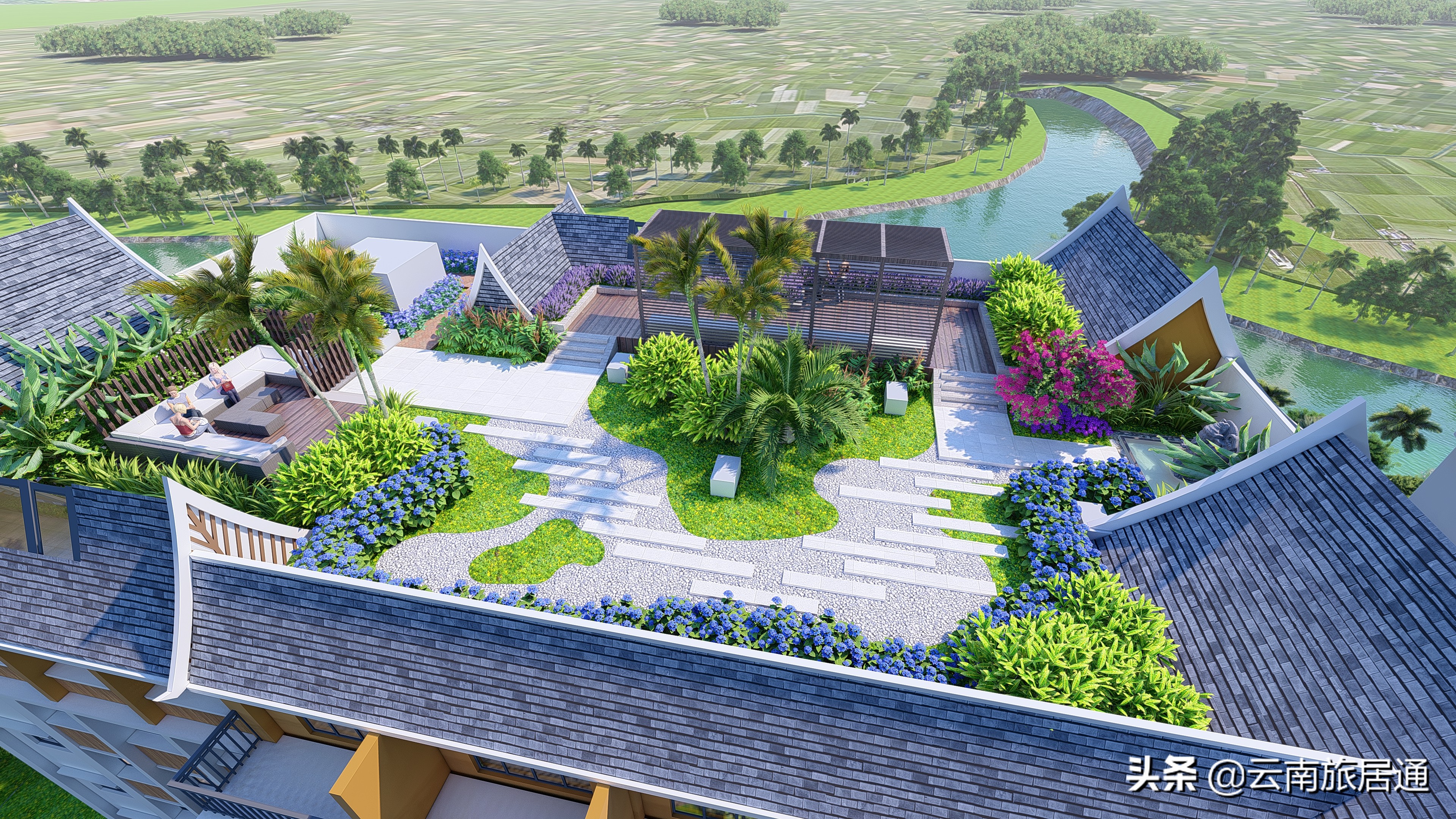 西双版纳金河湾loft,西双版纳山景水系风情度假别墅