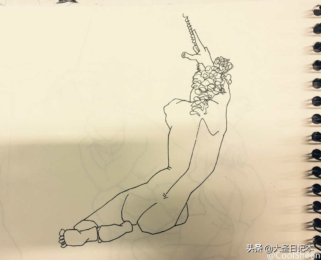 漫画现场临摹,人物写生漫画速写