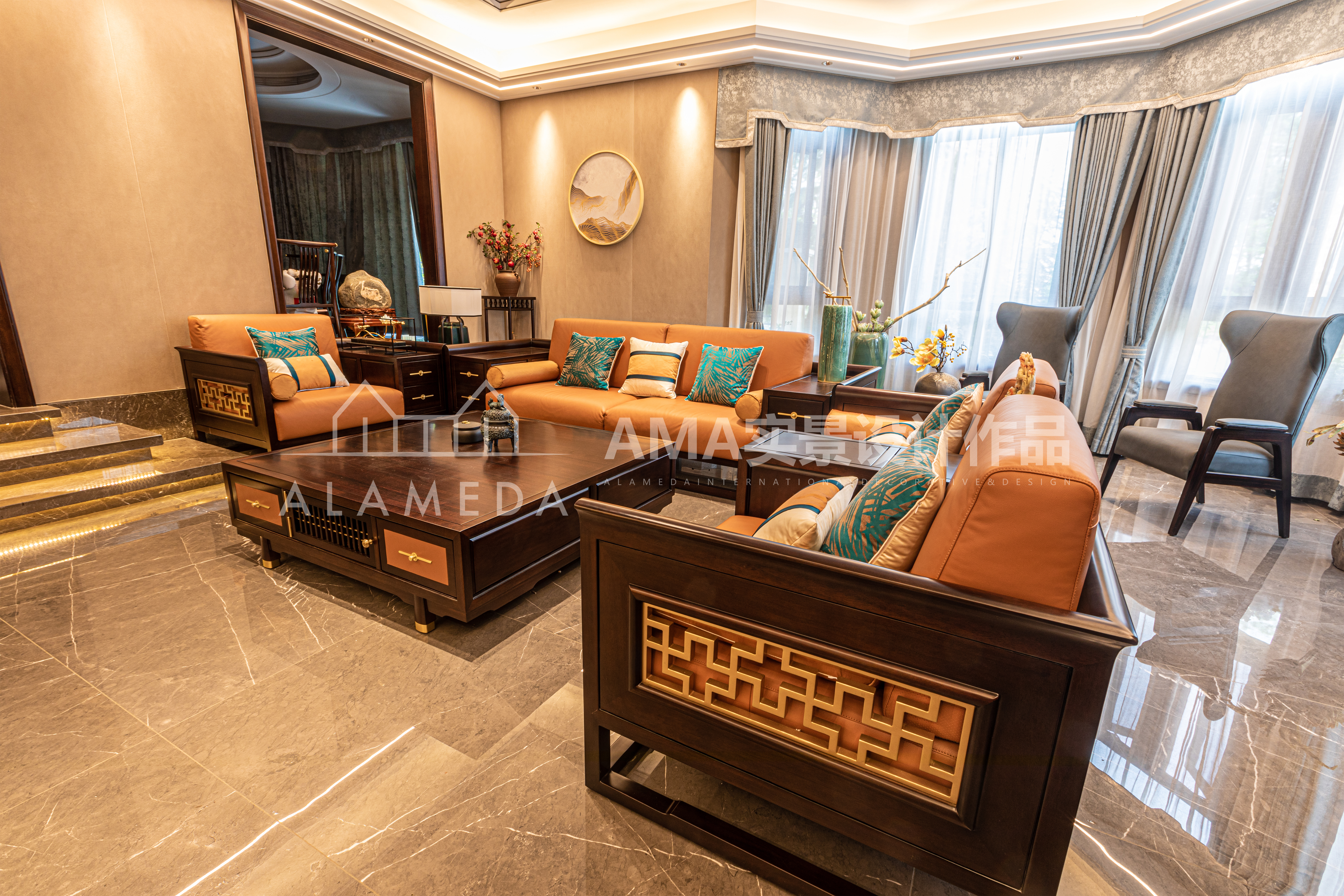 140平叠墅现代轻奢装修风格,南山区别墅现代简约装修设计