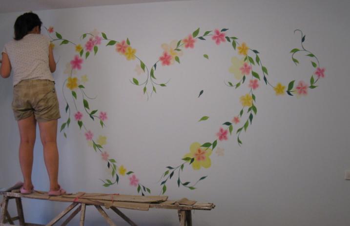 手绘墙画水墨画的方法,手绘墙画教程