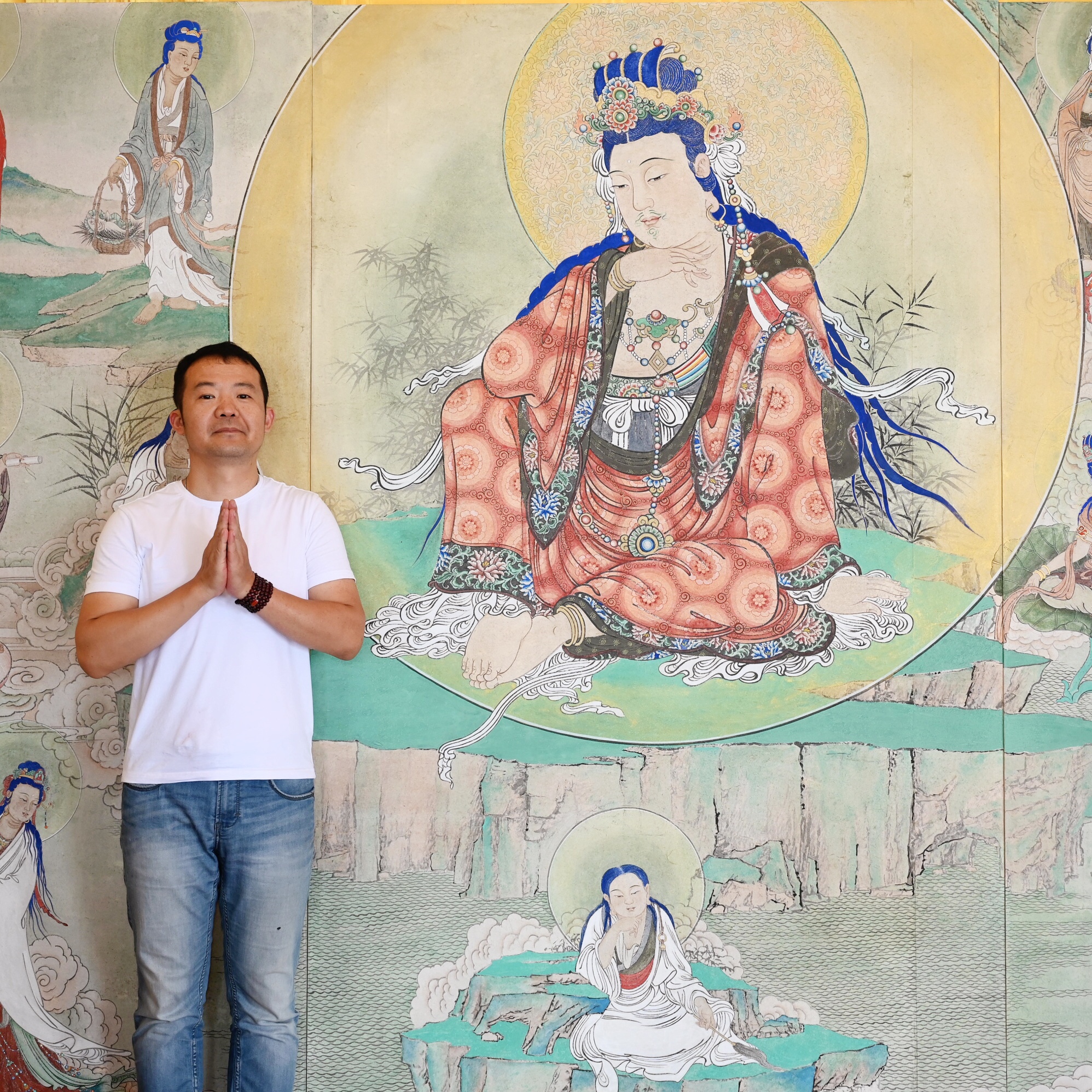 观音菩萨三十二像工笔画,观世音菩萨画像工笔画