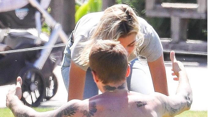 比伯晒太阳,比伯晒照