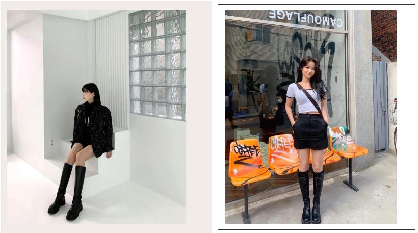 裙子靴子夏季,裙子靴子搭配夏季