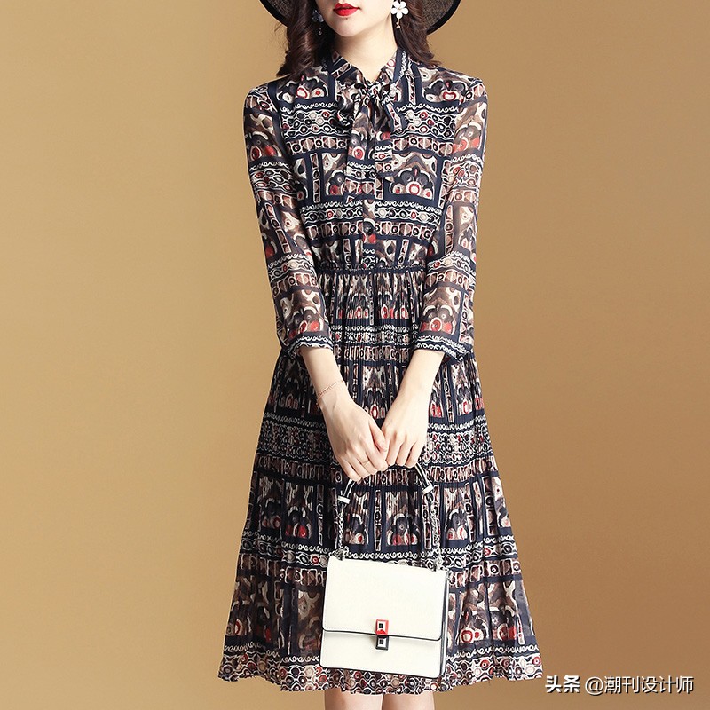 时尚连衣裙夏季穿搭面料柔软舒适,圣哥弟亚雪纺连衣裙2022年新款