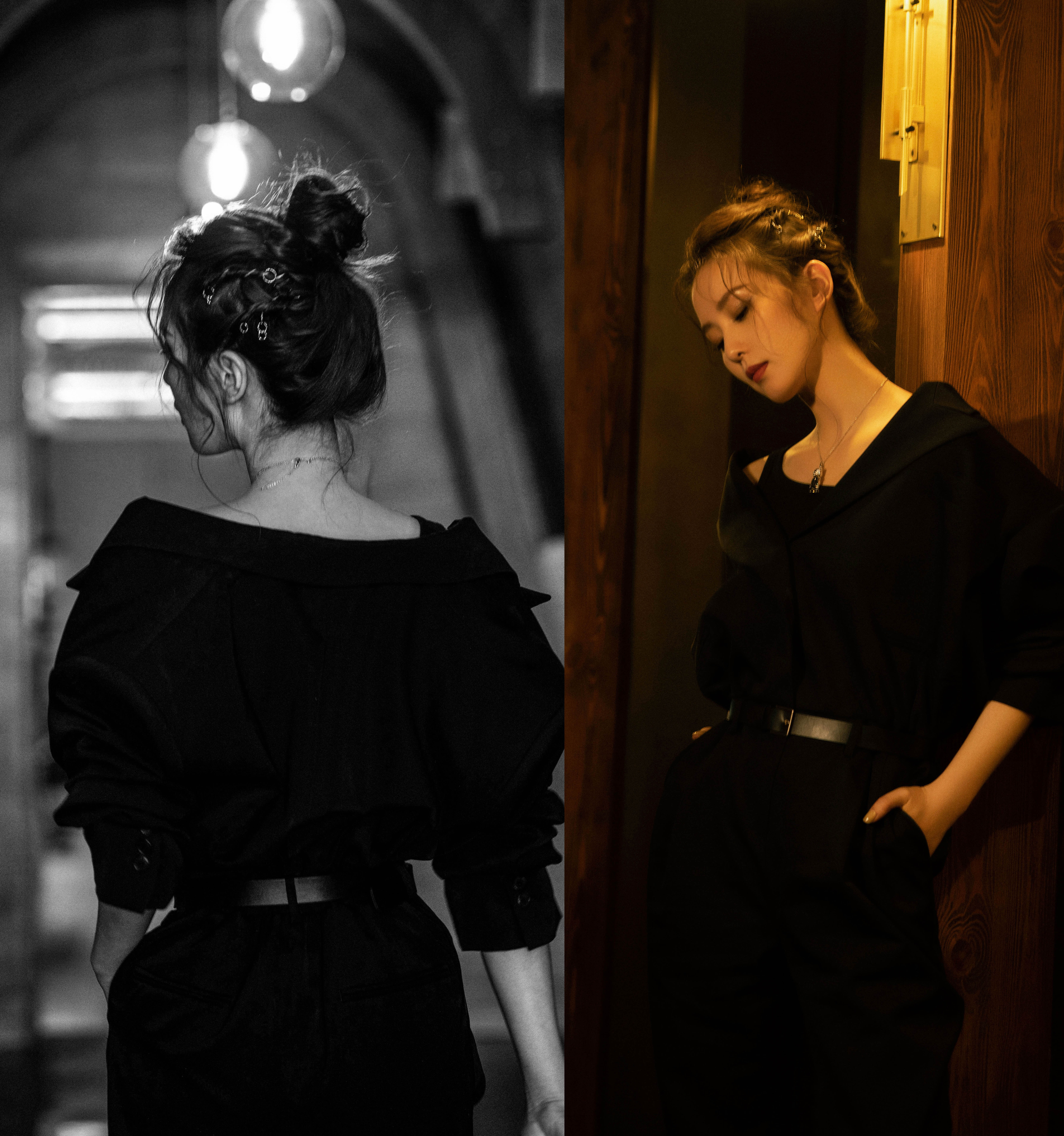 潮酷又显瘦的all black穿搭：刘诗诗景甜优雅，王子文欧阳娜娜酷美