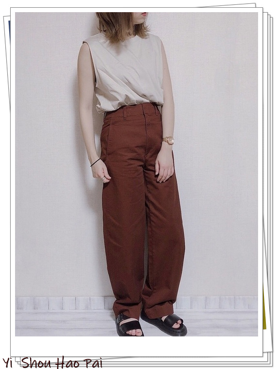 优衣库高腰阔腿直筒裤穿搭,优衣库的高腰宽腿裤