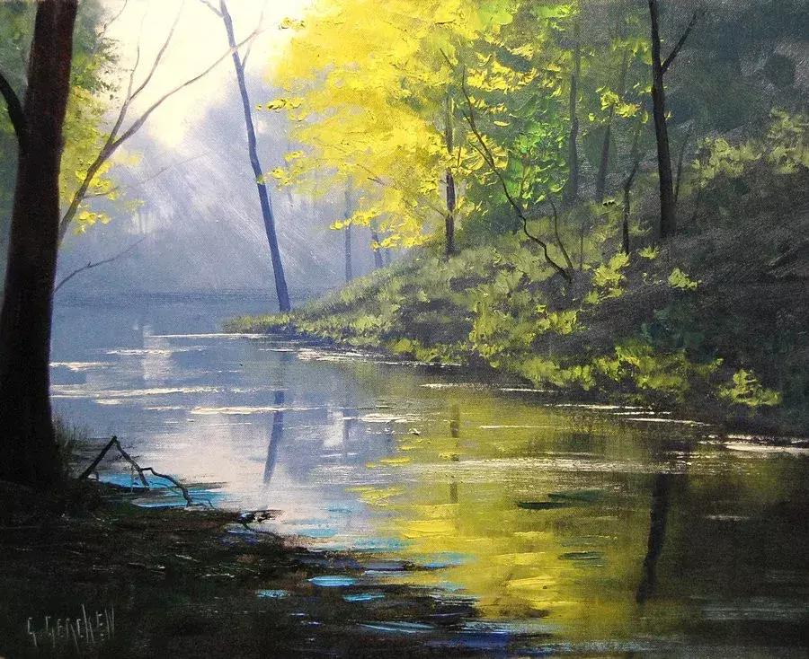 三个画家笔下的雪景,三位油画家的风景画