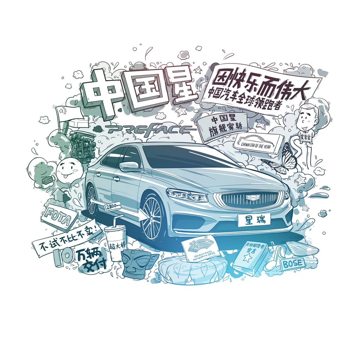 吉利中国星系列大片,吉利中国星点亮中国心