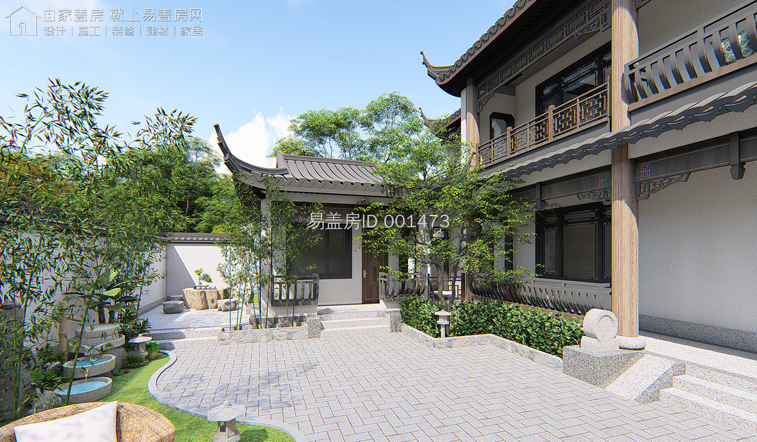 最牛中式四合院设计图及效果图,中式二层四合院永不过时