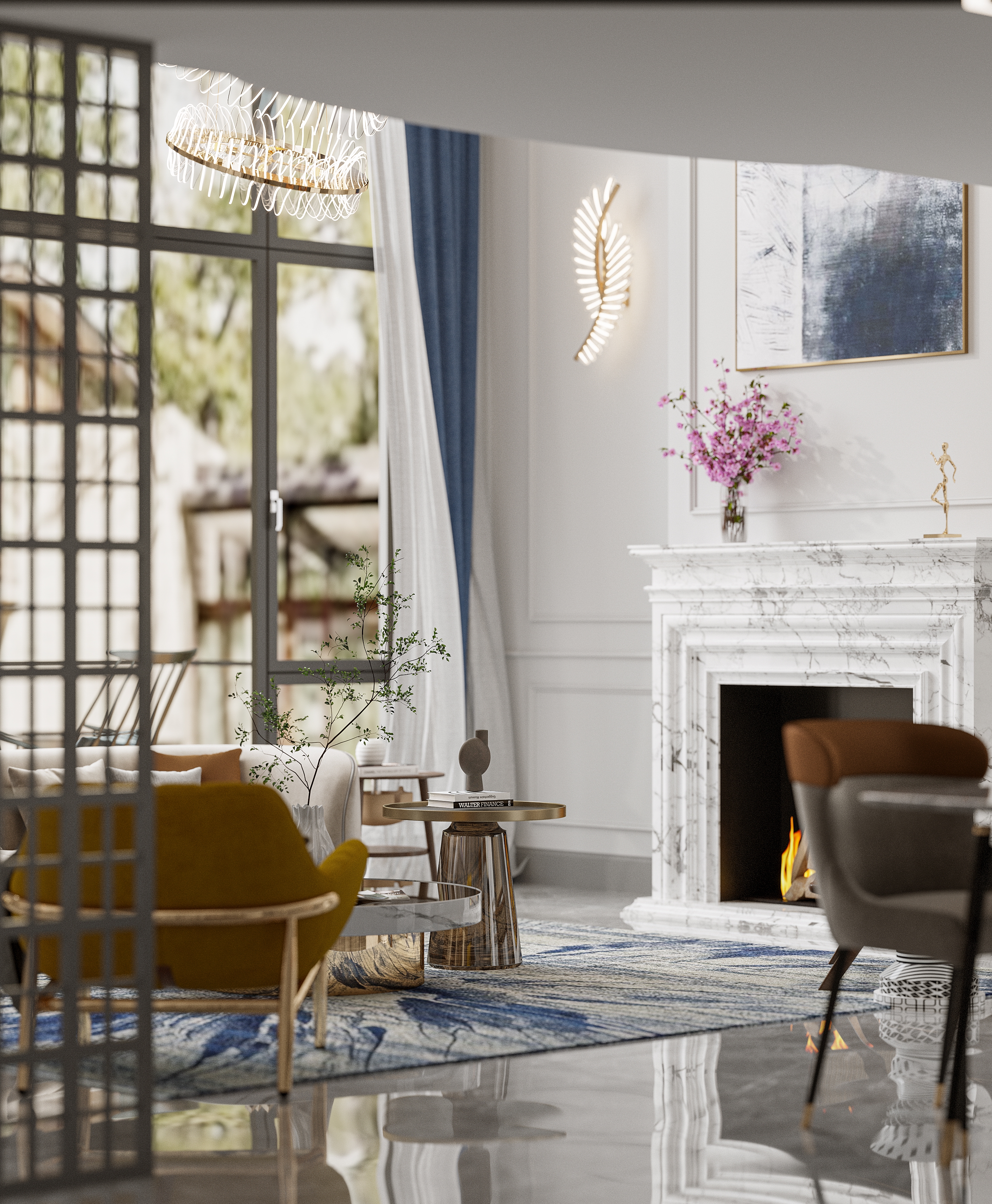 昆山装修风格现代美式客厅,昆山专业的创意装修效果图