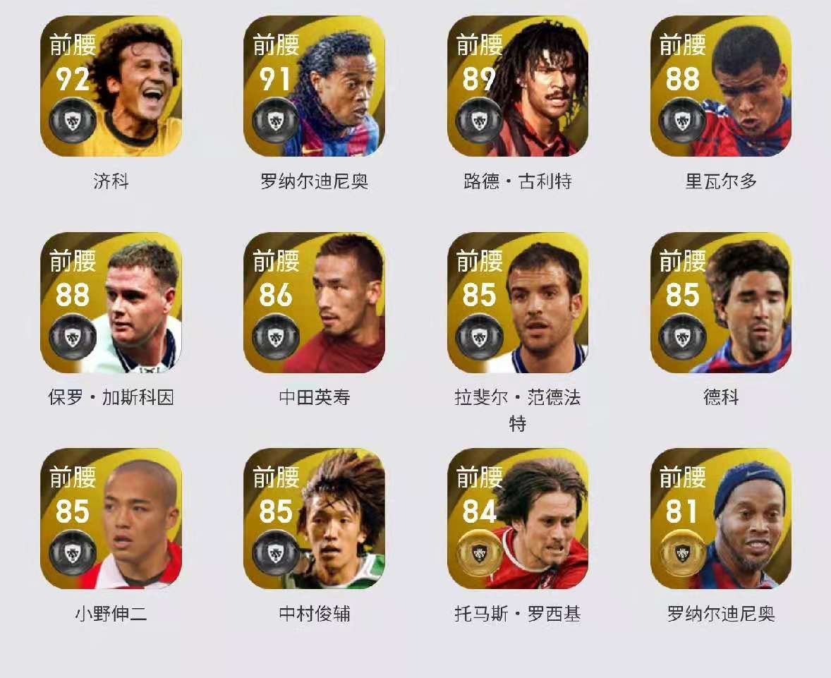 实况足球手游10大前腰排行,实况足球手游十大前锋排名