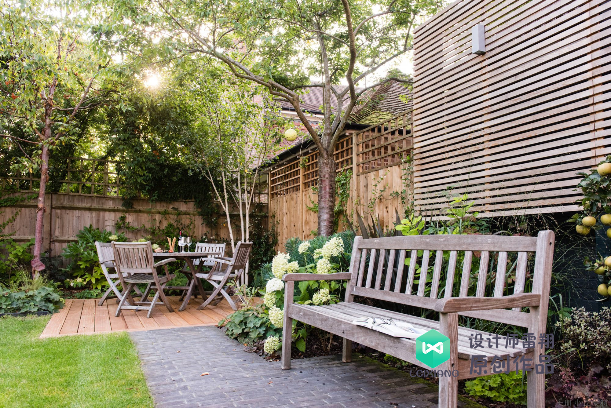 庭院防腐木颜色搭配效果图,庭院怎么铺装防腐木