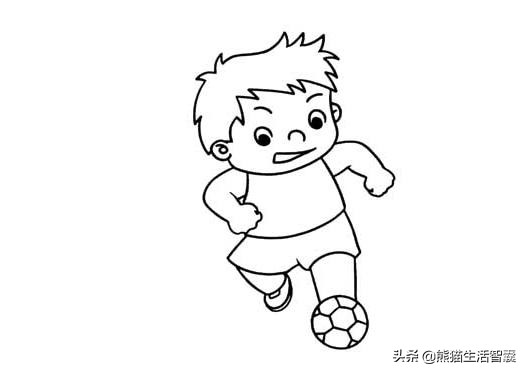 少儿美术创意画踢足球7-10岁,少儿足球画画