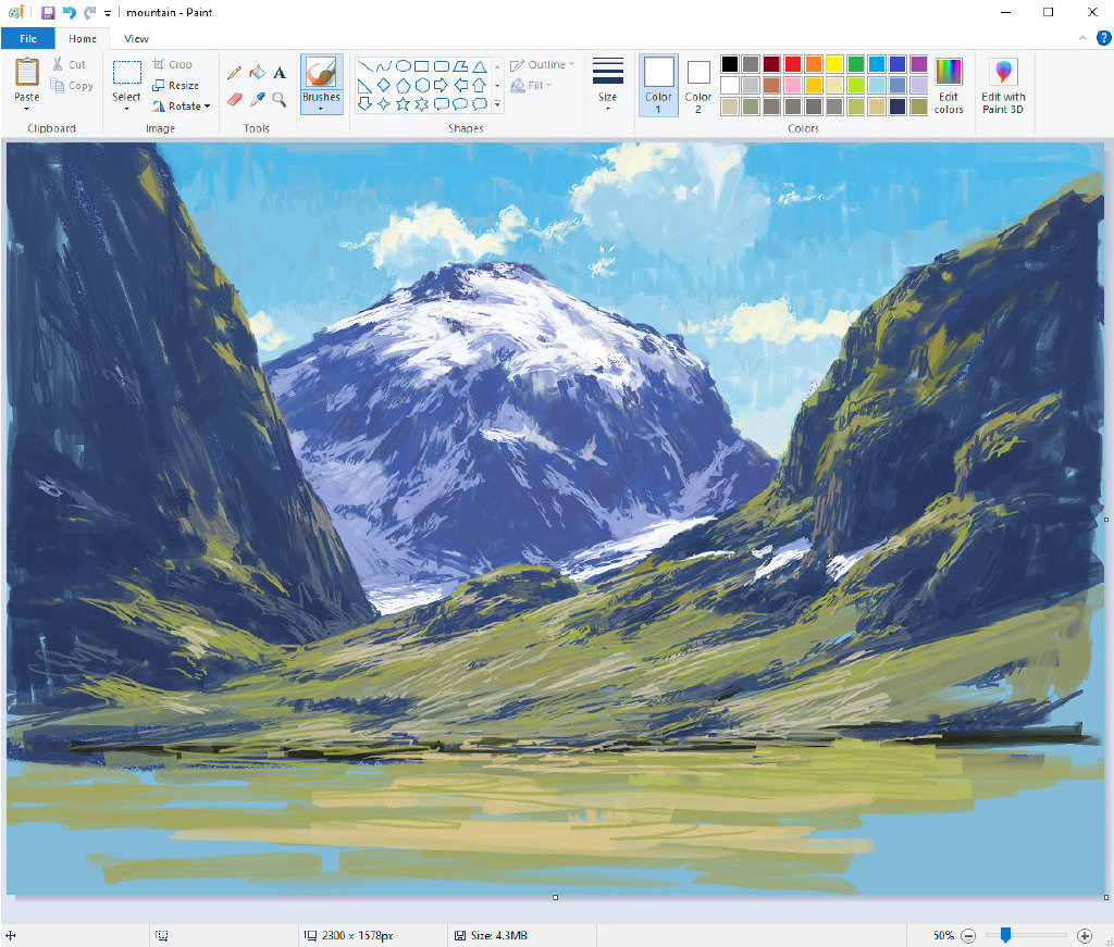 用电脑怎么画风景画,用电脑自带的画图工具画画