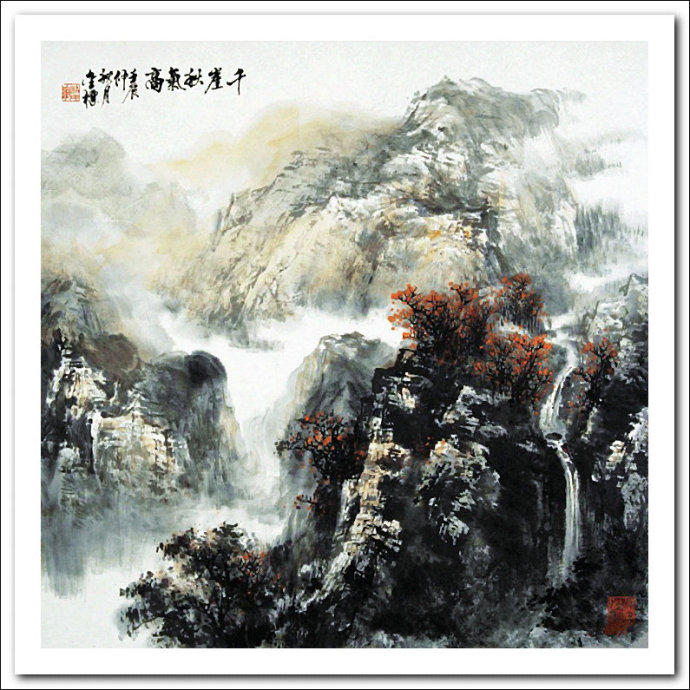 溪山国画山水画,郭金标山水画大全