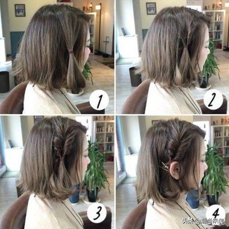 简单易学的编发中短发教程,儿童编发简单漂亮短发10-12岁古装