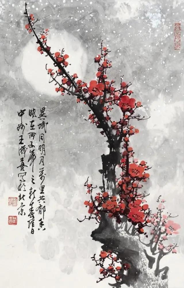 中国风山水画中的雪景,中国画雪景山水画