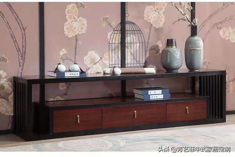 新中式家具客厅布置,新中式家具打柜子效果图