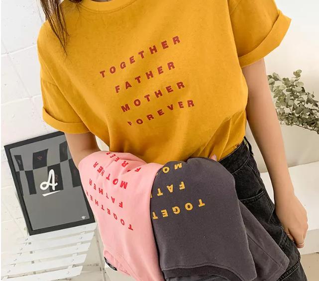 韩版时尚印花短袖t恤女装2022夏,韩版时尚潮流女装夏宽松版t恤