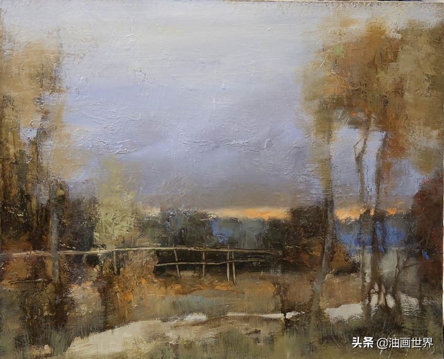 波澜壮阔雄壮唯美的风景油画,笔触风景画