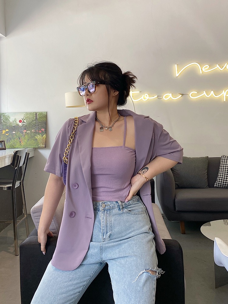 漂亮衣服不显胖,夏天穿搭大码女t恤