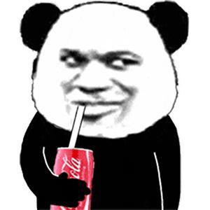 熊猫头表情包我要喝橙汁了,熊猫头拿着猫头表情包