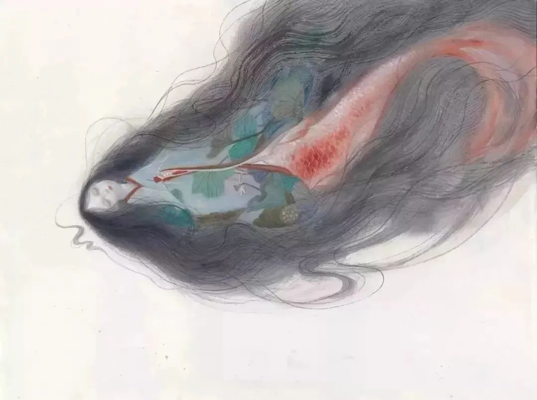 大鱼海棠唯美漫画插画设计,马克笔插画大鱼海棠