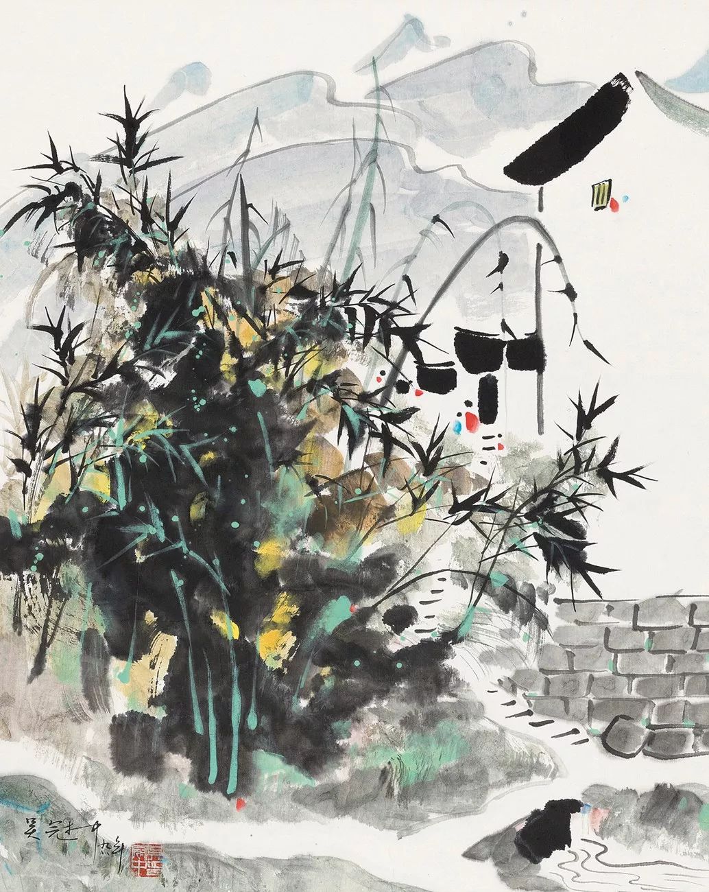 吴冠中竹子图,吴冠中画的竹子