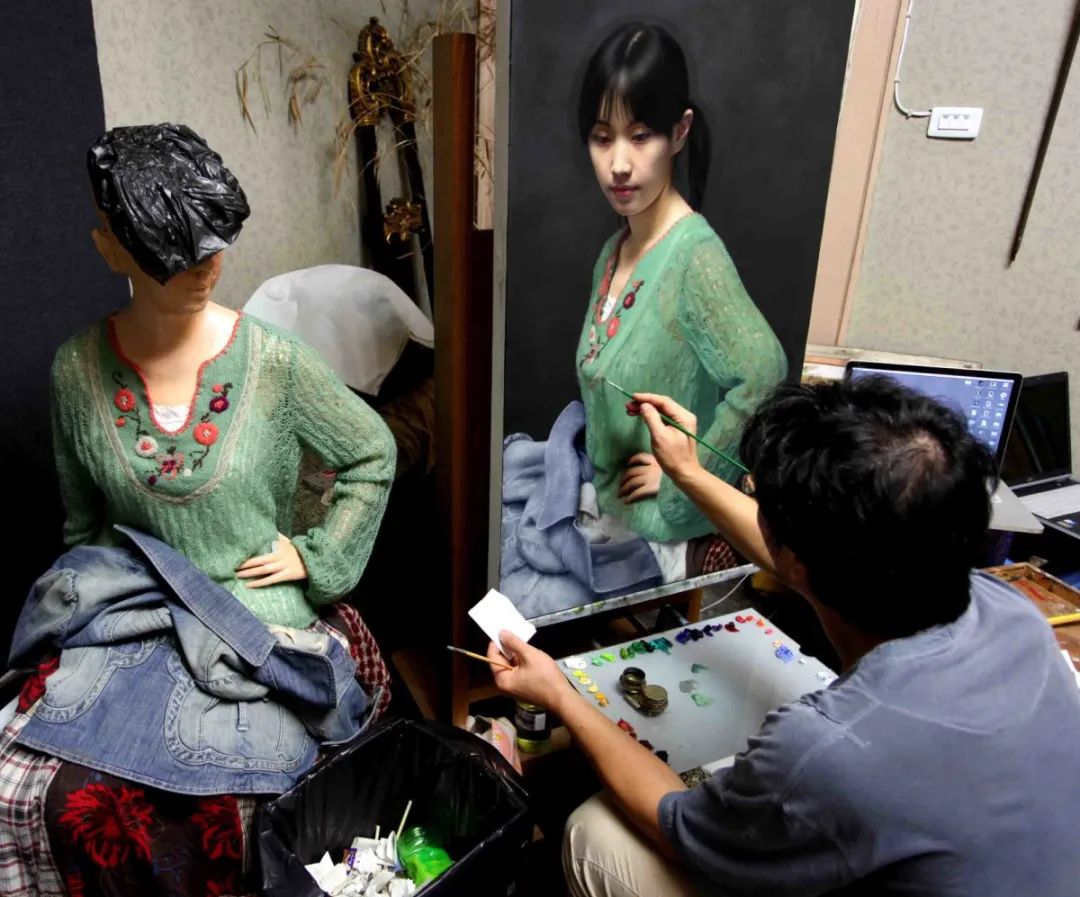 冷军超写实绘画图片,不输冷军的超写实画作