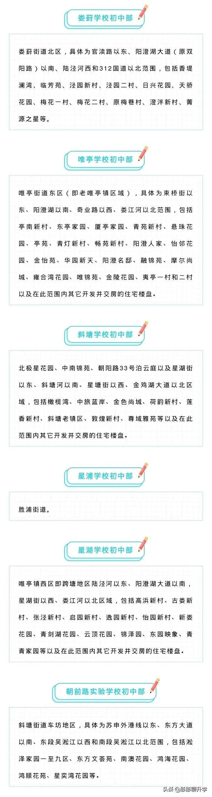 苏州相城区初中施教区,苏州中学施教区划分