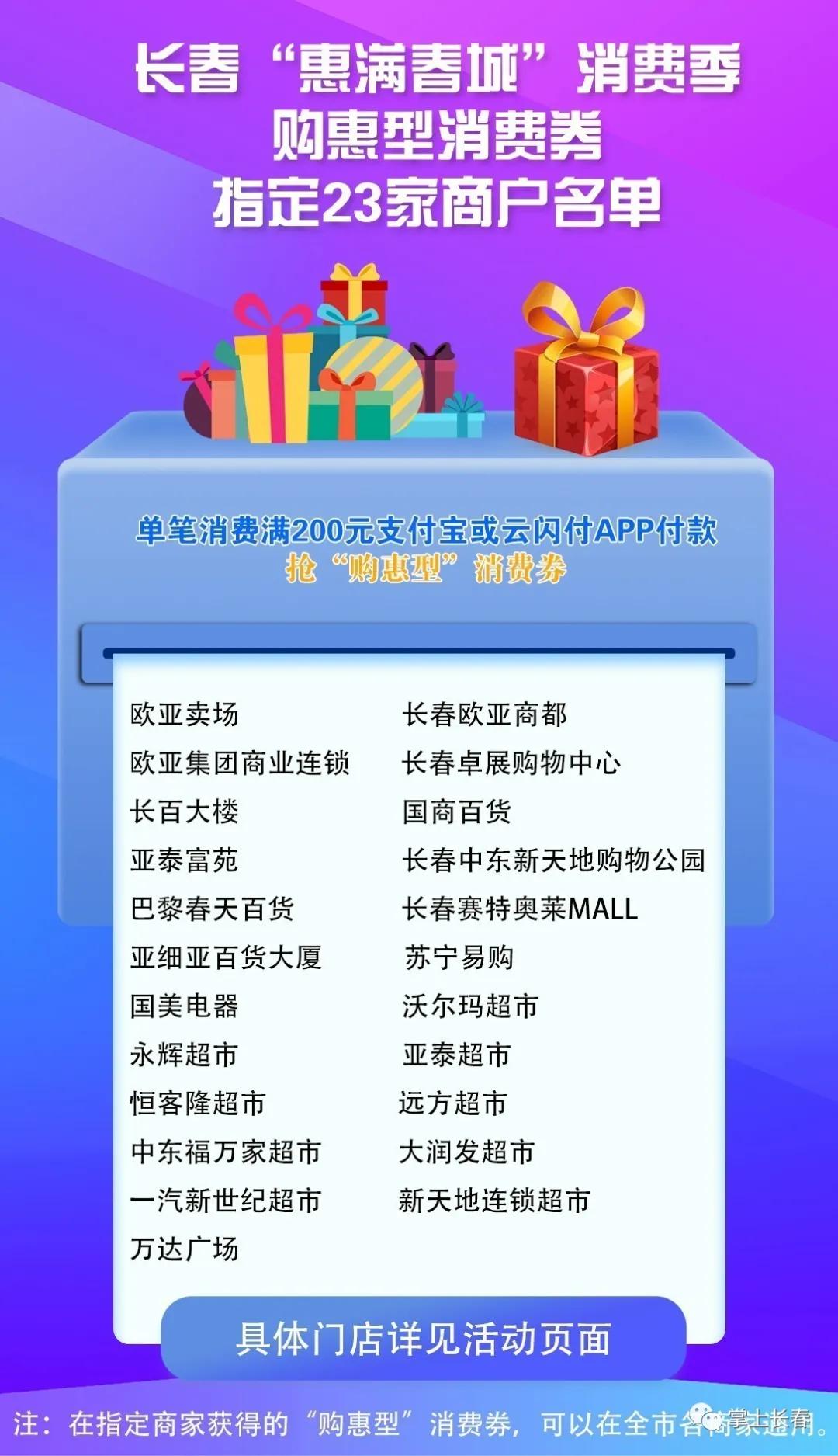 今日9点起到指定商家购物即得消费券全市通用！（内附商家名单）