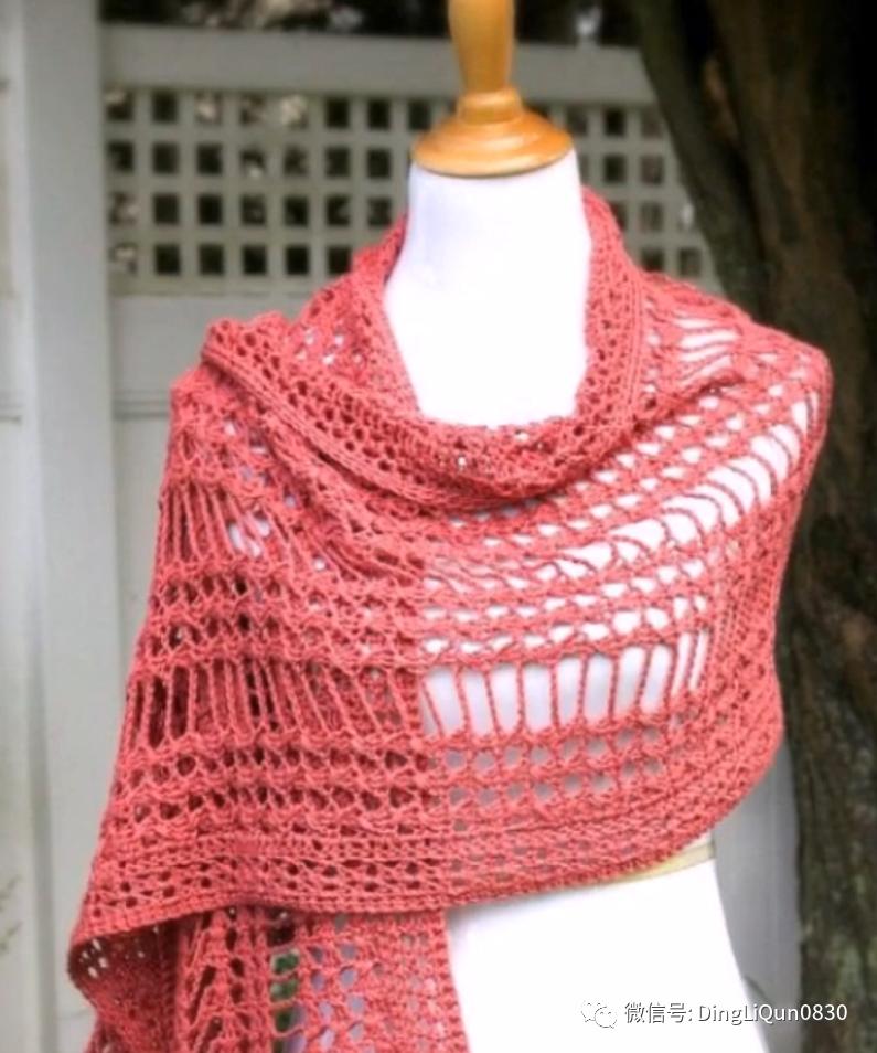 披肩围巾两用针织方法,针织时髦的新型披肩