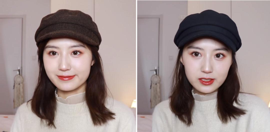 棒球帽白色和黑色帽子哪个显脸小,帽子大头围大脸显脸小