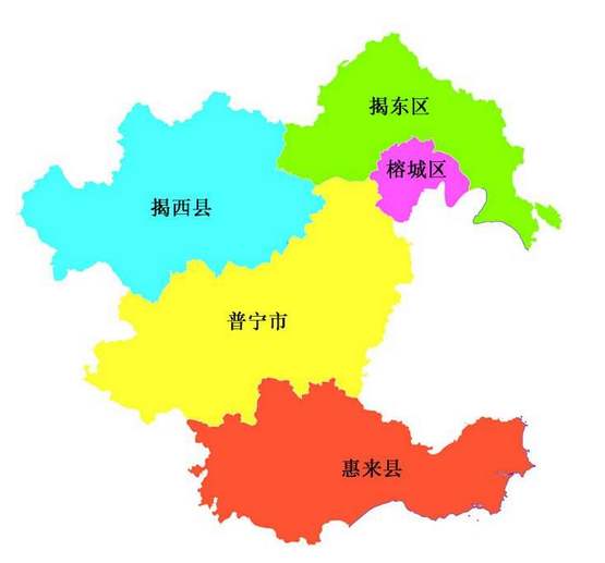 广东省普宁市高清行政区划图,普宁中国第一县级市