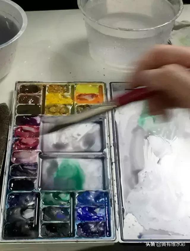 水彩画山风景入门,远山画法入门教程