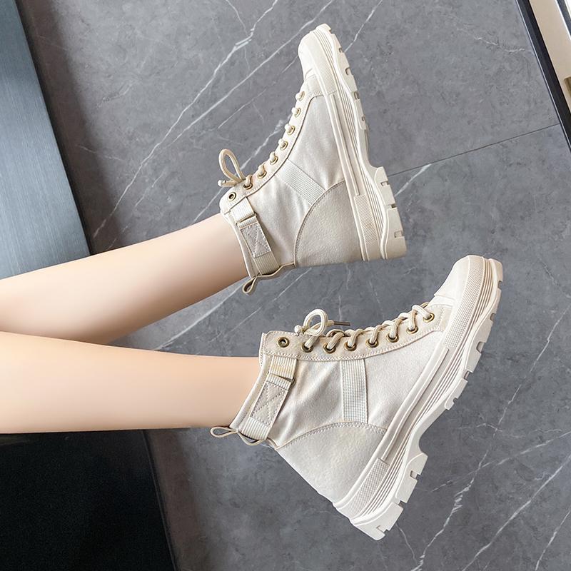 超好看又有少女心的高帮帆布鞋 (秋冬彩色帆布鞋穿搭女2021高级感)