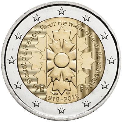 四分之一欧元中法纪念币,2欧元纪念币