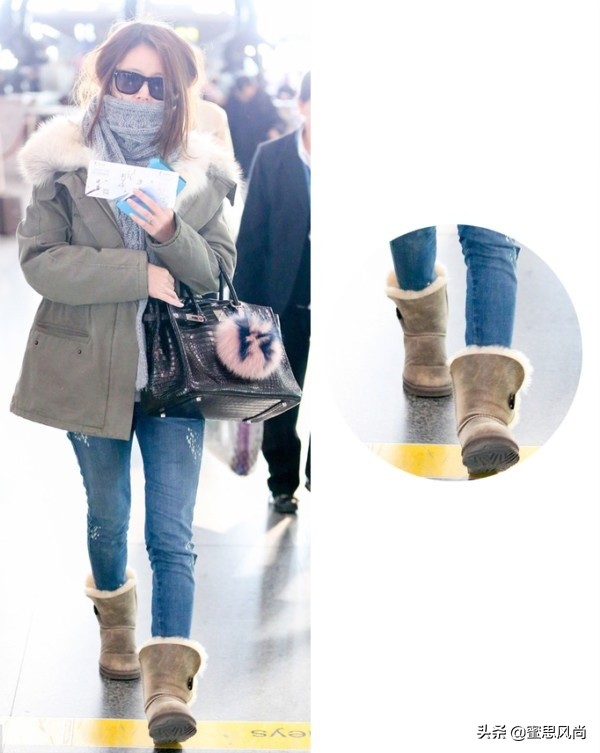 雪地靴穿搭女冬季搭配明星,最好穿搭的雪地靴