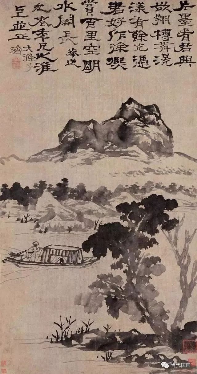 石涛山水画精品作品,石涛山水画高清大图临本