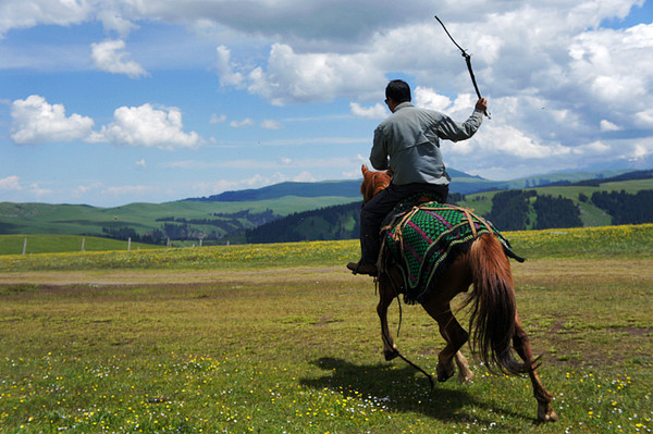 六月底的伊犁雪山,5月的伊犁草原