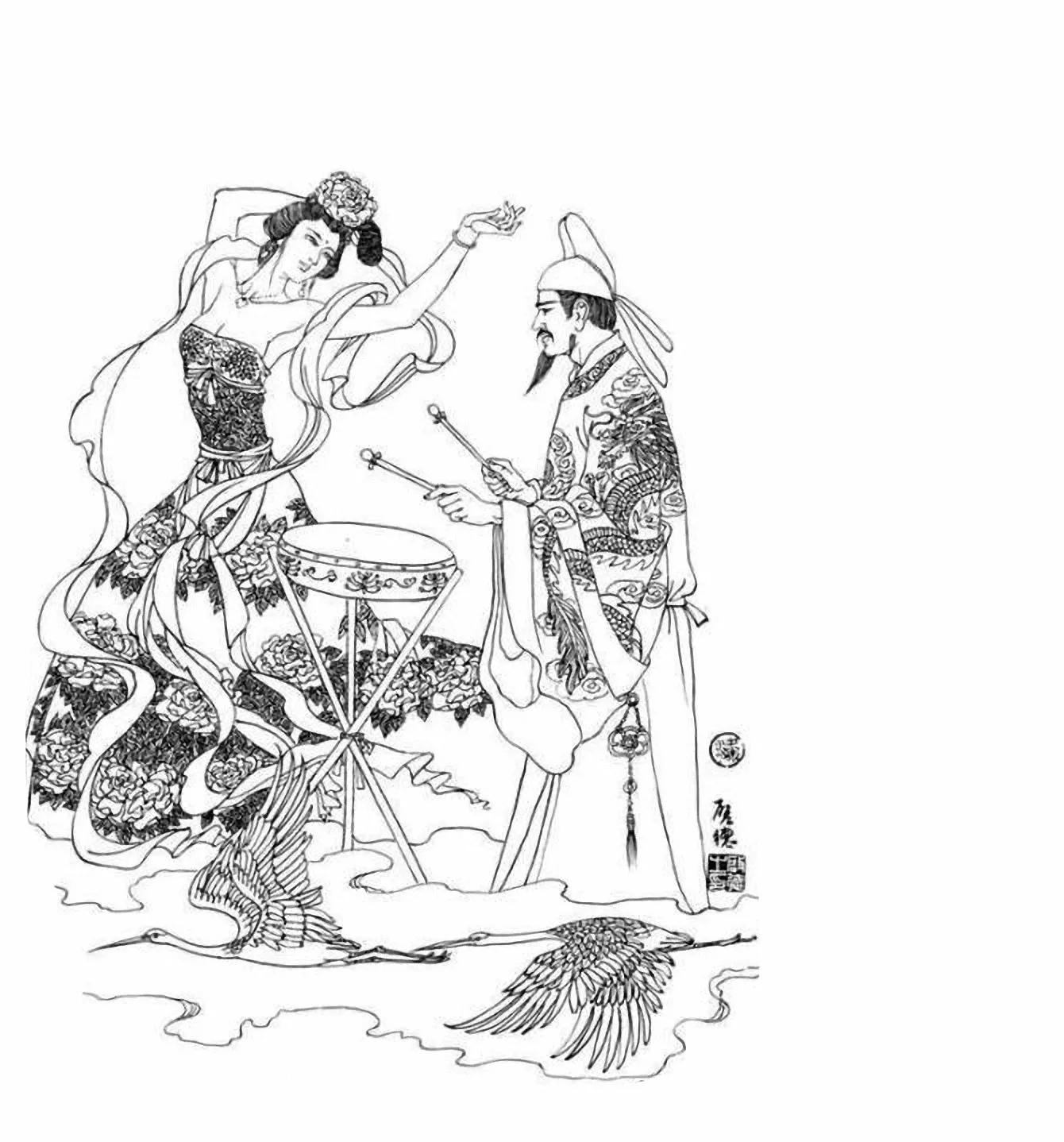 图谱神话人物工笔画白描,国画工笔人物白描图片大全大图