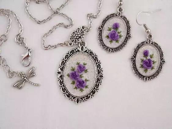 法式珠绣毛衣链手工教程,复古布刺绣毛衣链